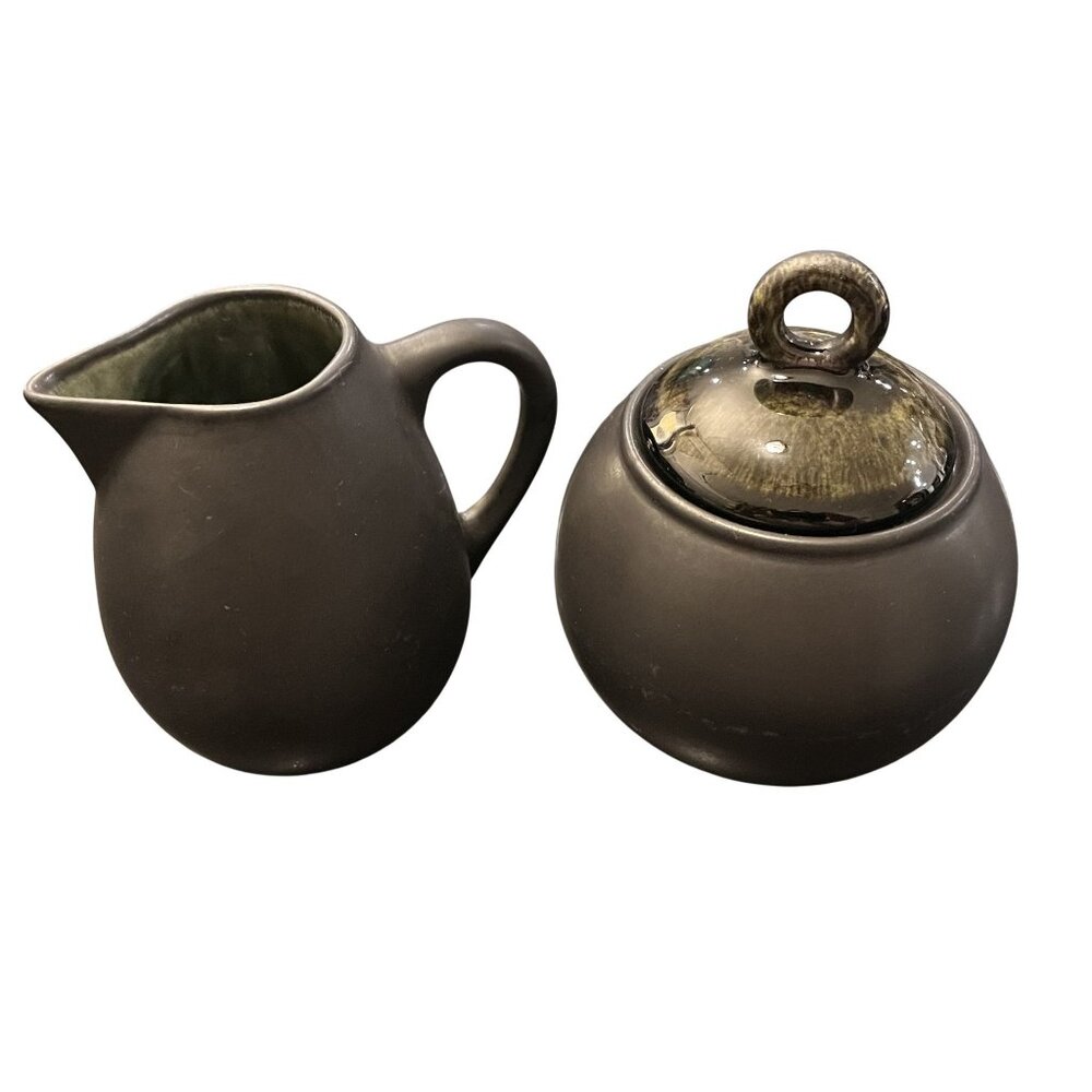 Jars Samoa Vert Ceramic Made in France Green Cream & Sugar Set